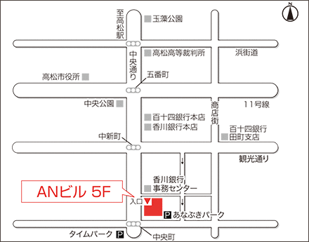 アートネイチャー レディース高松サロン 地図画像
