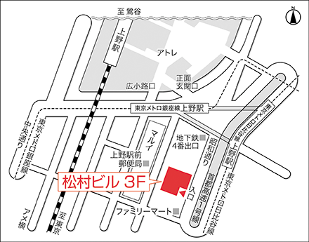 アートネイチャー 上野店 地図画像