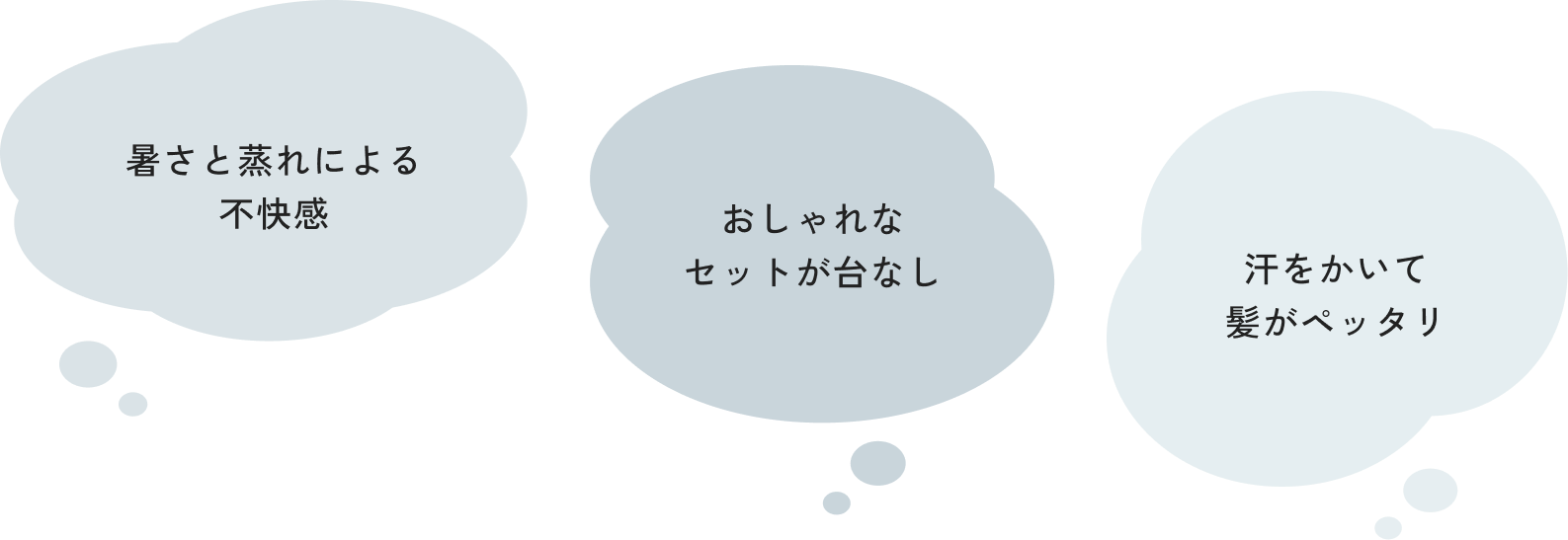 暑さと蒸れによる不快感 汗をかいて髪がペッタリ おしゃれなセットが台なし