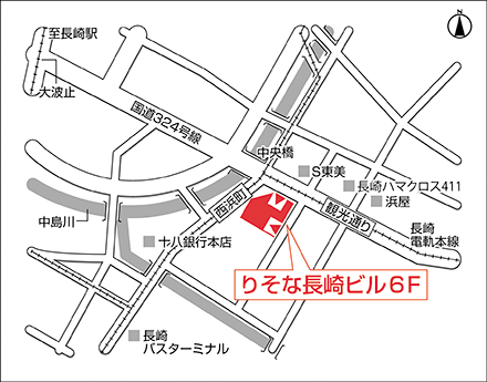 アートネイチャー レディース長崎サロン 地図画像