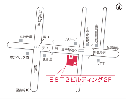 アートネイチャー レディース宮崎サロン 地図画像