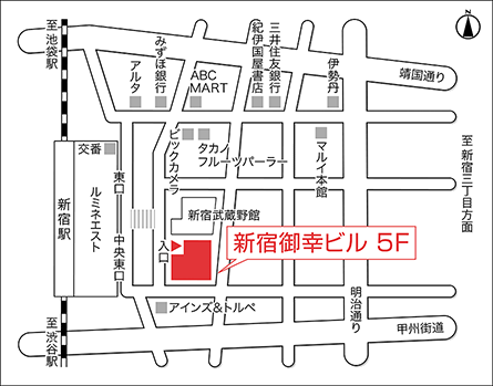 アートネイチャー レディース新宿サロン 地図画像