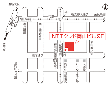 アートネイチャー レディース岡山サロン 地図画像