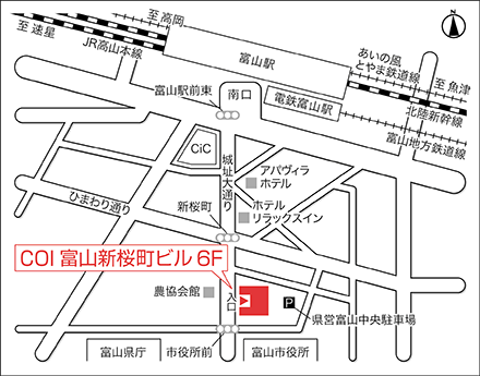 アートネイチャー レディース富山サロン 地図画像