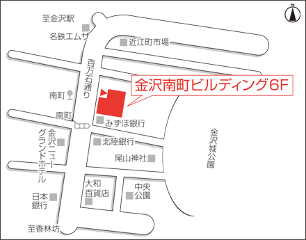 アートネイチャー レディース金沢サロン 地図画像