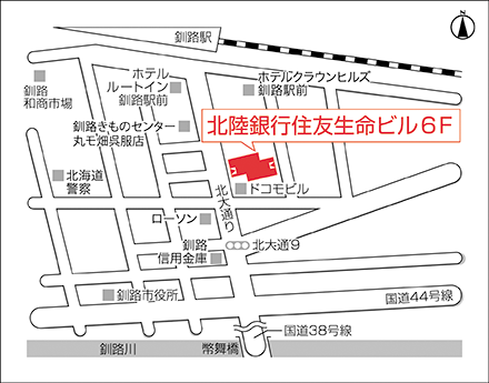 アートネイチャー レディース釧路サロン 地図画像