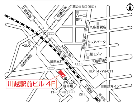 アートネイチャー レディース川越サロン 地図画像