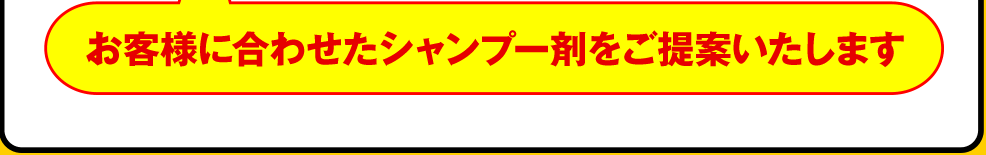 お客様に合わせたシャンプー剤をご提案いたします