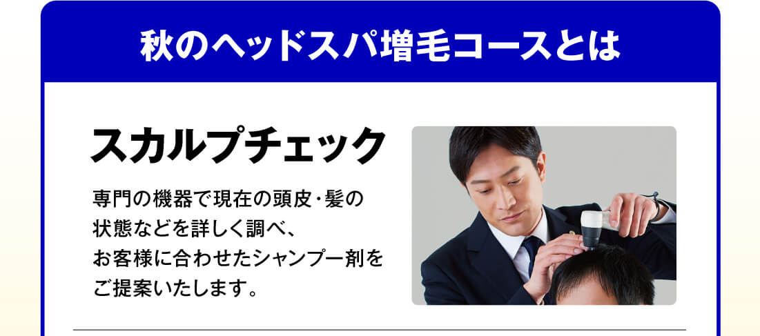 秋のヘッドスパ増毛コースとは　スカルプチェック