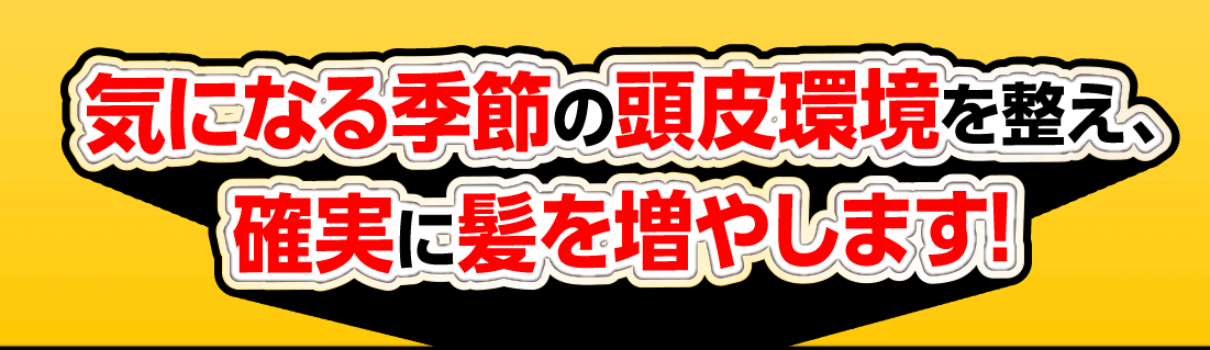 気になる季節の頭皮環境を整え、確実に髪を増やします！