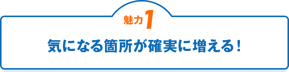 魅力1 気になる箇所が確実に増える！