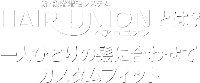 新・段階 増毛システム HAIR UNION（ヘアユニオン）とは？一人ひとりの髪に合わせてカスタムフィット