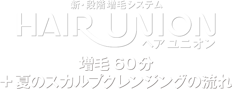 新・段階 増毛システム HAIR UNION（ヘアユニオン） 増毛60分+夏のスカルプクレンジングの流れ