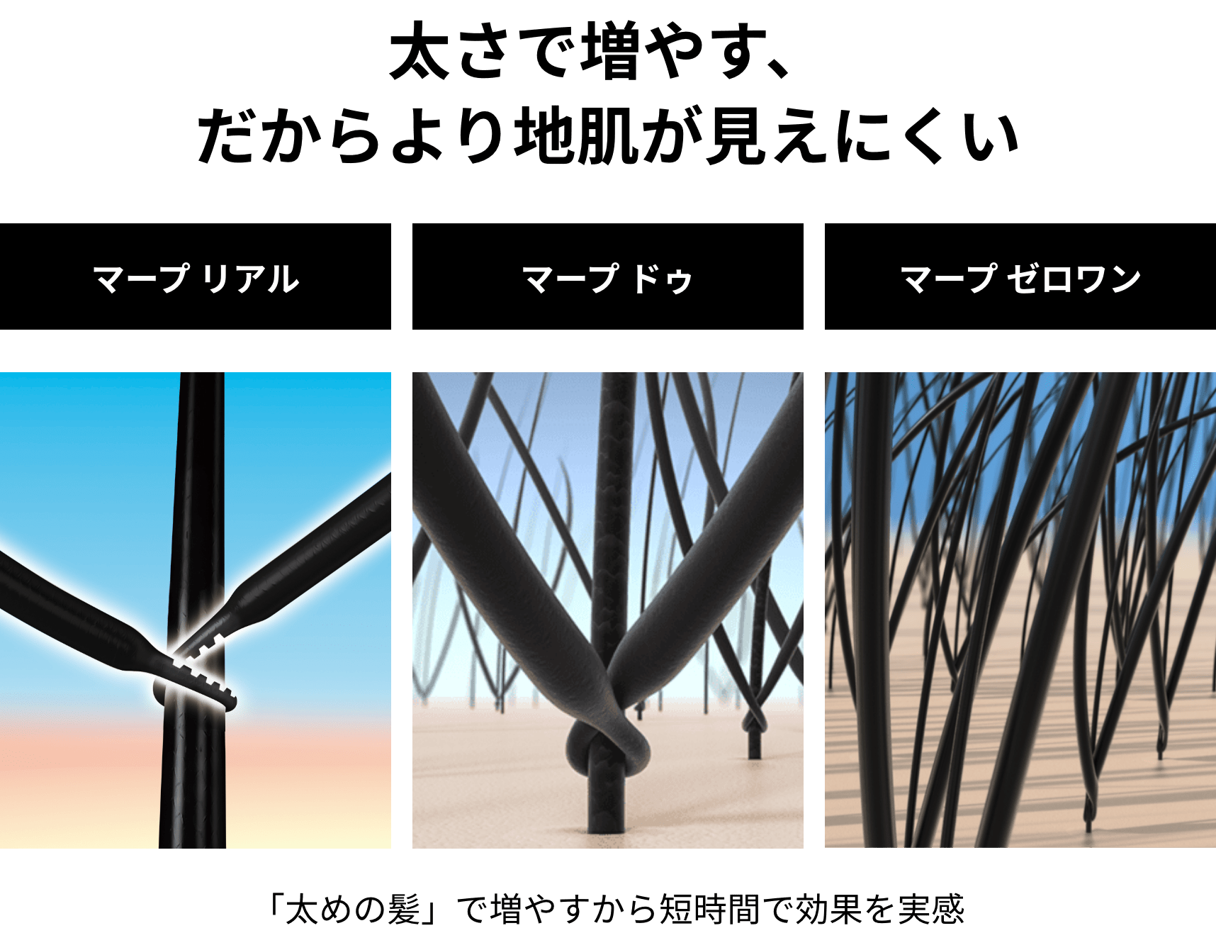 密度効果で地肌が埋まる