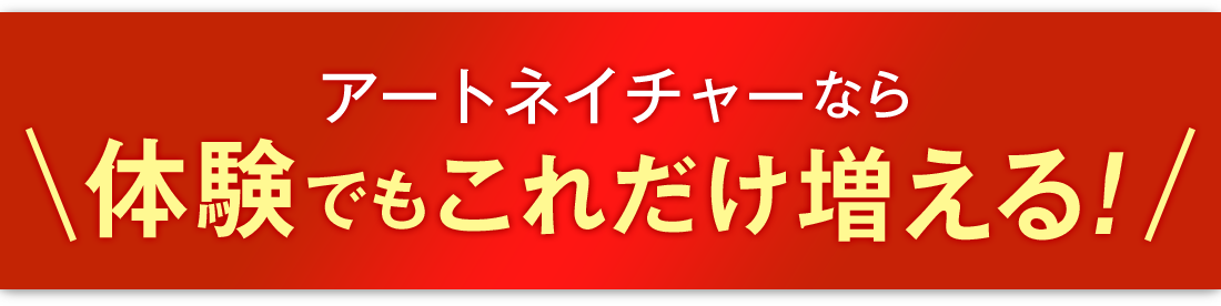 アートネイチャーなら体験でもこれだけ増える!