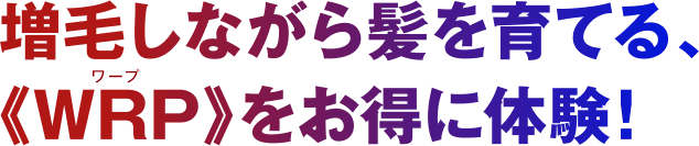 増毛しながら髪を育てる、WRPをお得に体験！