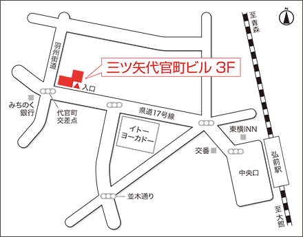 アートネイチャー 弘前店 地図画像