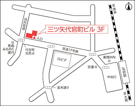 アートネイチャー 弘前店 地図画像