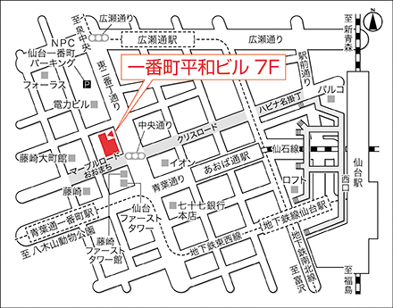 アートネイチャー 仙台店 地図画像