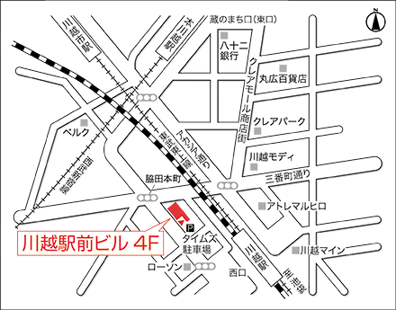 アートネイチャー 川越店 地図画像