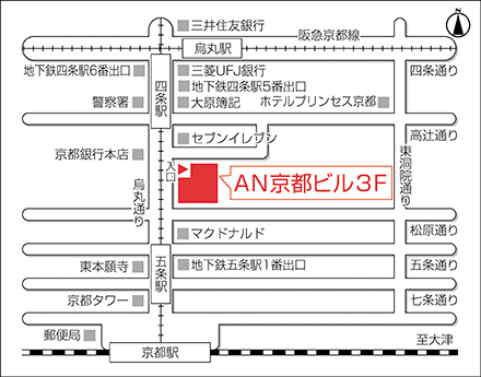 アートネイチャー 京都店 地図画像