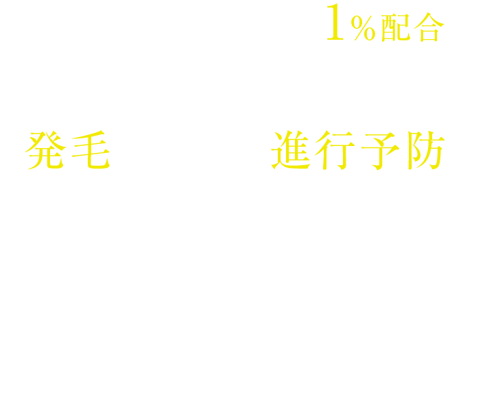 有効成分ミノキシジル1％配合で 壮年性脱毛症における発毛＆脱毛の進行予防